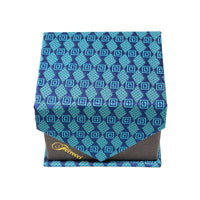 Men's Blue Squared Pattern Design 4-pc Necktie Box Set - FHYINC best men's suits, tuxedos, formal men's wear wholesale