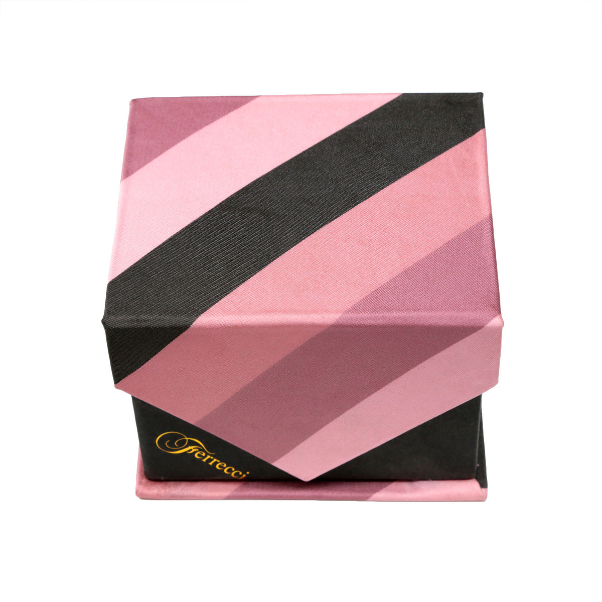Men's Pink Striped Geometric Pattern Design 4-pc Necktie Box Set - FHYINC best men's suits, tuxedos, formal men's wear wholesale