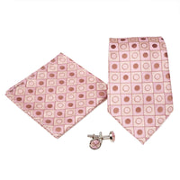 Men's Pink Geometric Pattern Design 4-pc Necktie Box Set - FHYINC best men's suits, tuxedos, formal men's wear wholesale