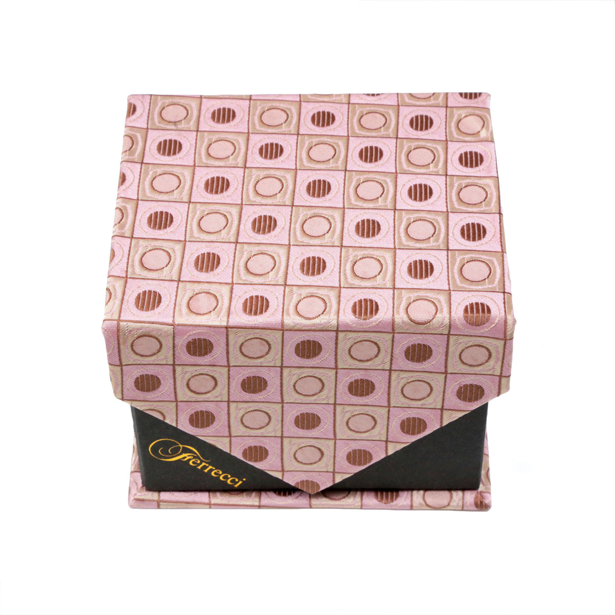 Men's Pink Geometric Pattern Design 4-pc Necktie Box Set - FHYINC best men's suits, tuxedos, formal men's wear wholesale