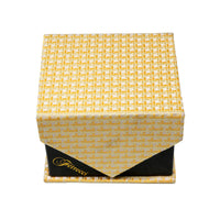 Men's Yellow Striped Grid Pattern Design 4-pc Necktie Box Set - FHYINC best men's suits, tuxedos, formal men's wear wholesale