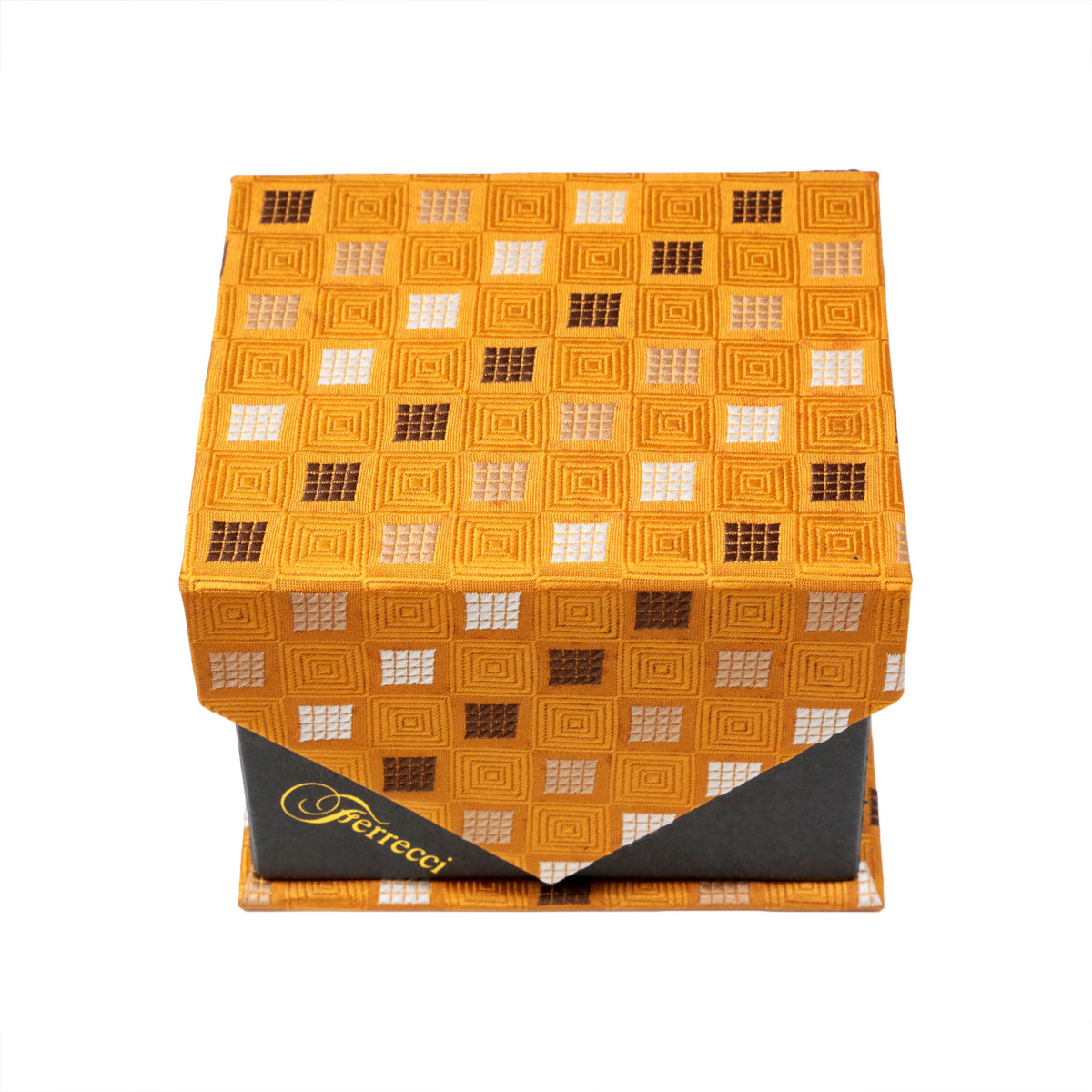 Men's Copper Boxed Geometric Pattern Design 4-pc Necktie Box Set - FHYINC best men's suits, tuxedos, formal men's wear wholesale
