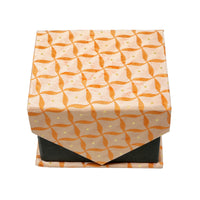 Men's Orange Geometric Pattern Design 4-pc Necktie Box Set - FHYINC best men's suits, tuxedos, formal men's wear wholesale