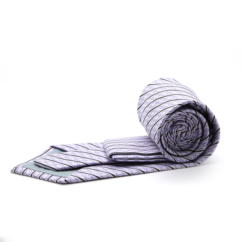 Ferrecci Mens Purple Striped Necktie with Handkerchief Set - FHYINC best men's suits, tuxedos, formal men's wear wholesale