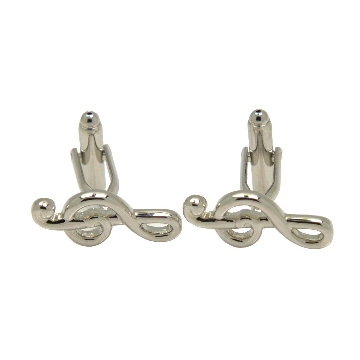 Silvertone Novelty Music Note Cufflinks with Jewelry Box - FHYINC best men's suits, tuxedos, formal men's wear wholesale