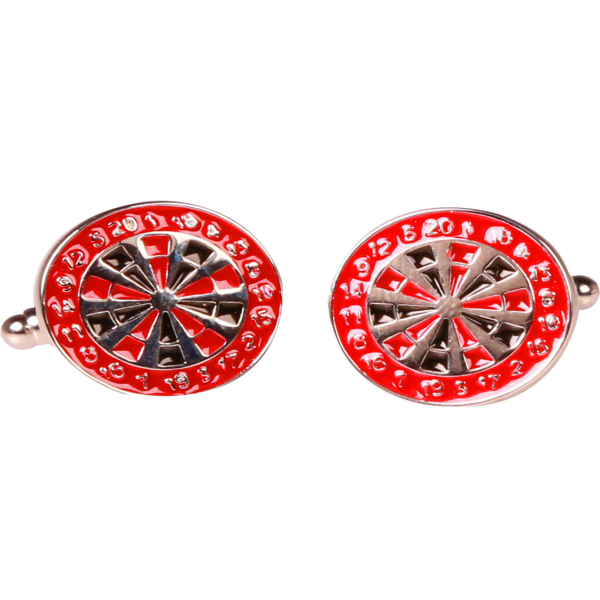 Silvertone Novelty Dart Board Cufflinks with Jewelry Box - FHYINC best men's suits, tuxedos, formal men's wear wholesale