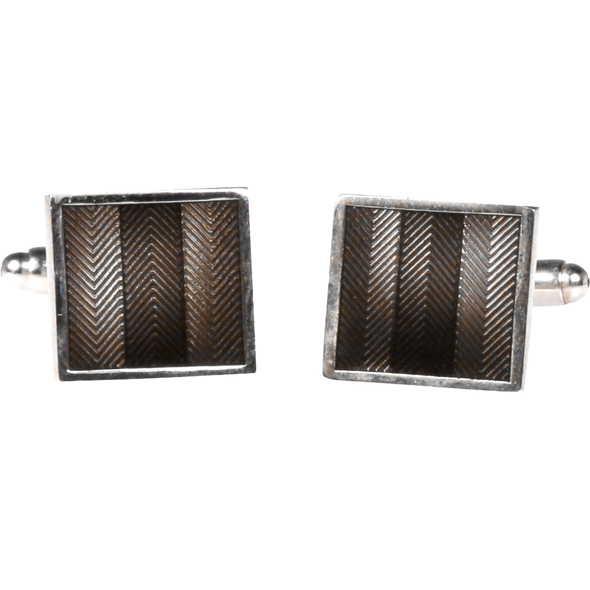 Silvertone Square Grey Cufflinks with Jewelry Box - FHYINC best men's suits, tuxedos, formal men's wear wholesale