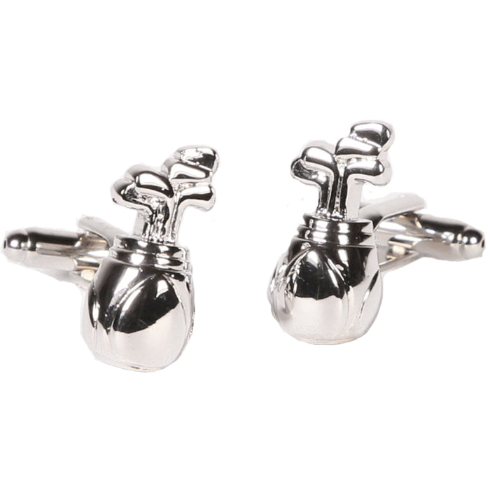 Silvertone Novelty Golf Clubs Cufflinks with Jewelry Box - FHYINC best men's suits, tuxedos, formal men's wear wholesale