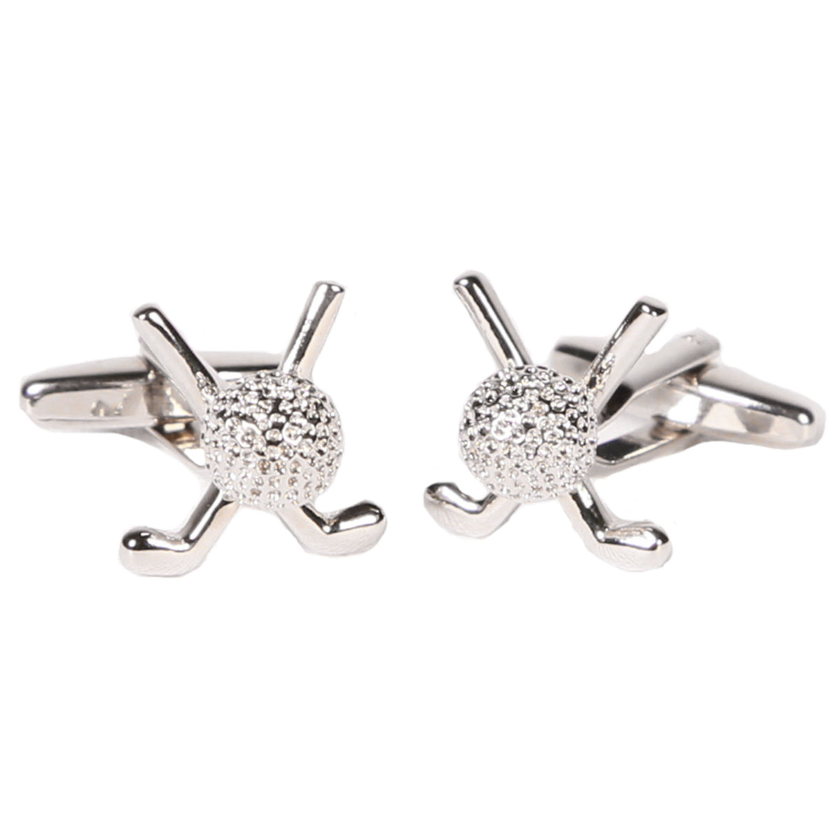 Silvertone Novelty Golf Clubs Cufflinks with Jewelry Box - FHYINC best men's suits, tuxedos, formal men's wear wholesale