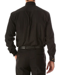 Black Clergy Deacon Bishop Priest Mandarin Half-Tab Collar Dress Shirt - FHYINC best men's suits, tuxedos, formal men's wear wholesale