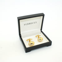 Goldtone Gemstone Cuff Links With Jewelry Box - FHYINC