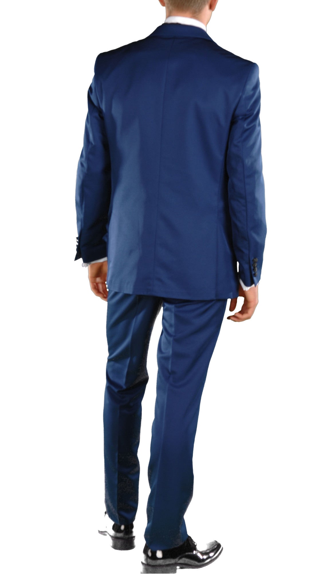 Dark Blue Slim Fit Peak Lapel 2pc Tuxedo - Crisp - FHYINC best men's suits, tuxedos, formal men's wear wholesale