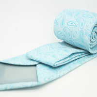 Mens Dads Classic Blue Paisley Pattern Business Casual Necktie & Hanky Set E-1 - FHYINC best men's suits, tuxedos, formal men's wear wholesale