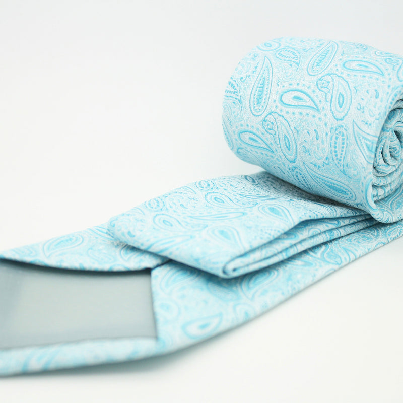 Mens Dads Classic Blue Paisley Pattern Business Casual Necktie & Hanky Set E-1 - FHYINC best men's suits, tuxedos, formal men's wear wholesale