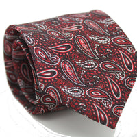 Mens Dads Classic Red Paisley Pattern Business Casual Necktie & Hanky Set EF-3 - FHYINC best men's suits, tuxedos, formal men's wear wholesale