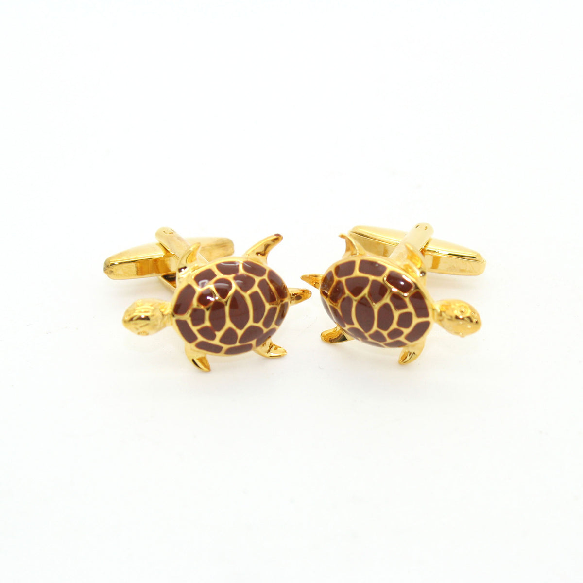 Goldtone Turtle Cuff Links With Jewelry Box - FHYINC