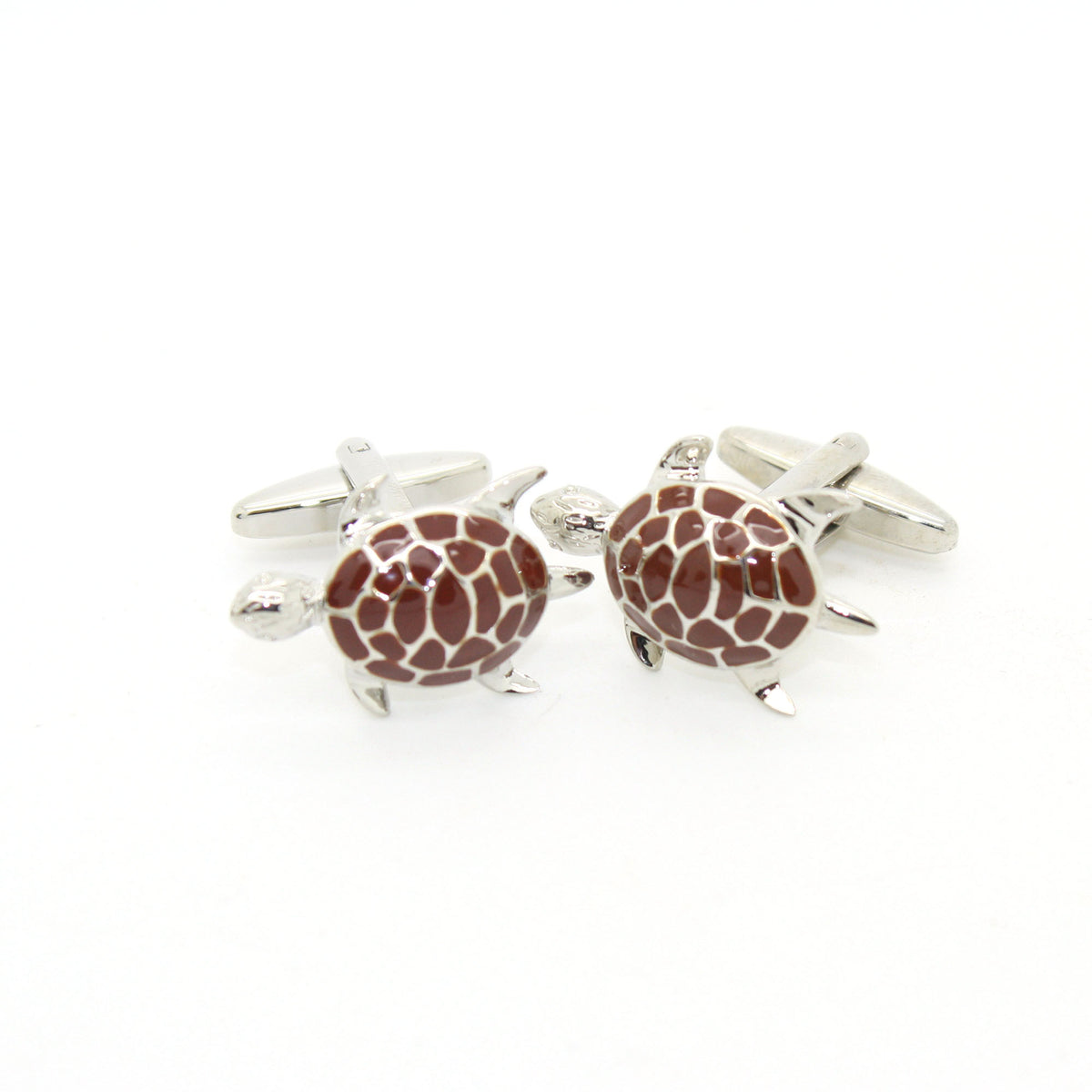 Silvertone Turtle Cuff Links With Jewelry Box - FHYINC