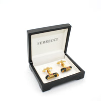 Goldtone Shoe Cuff Links With Jewelry Box - FHYINC