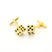 Goldtone Dice Cuff Links With Jewelry Box - FHYINC