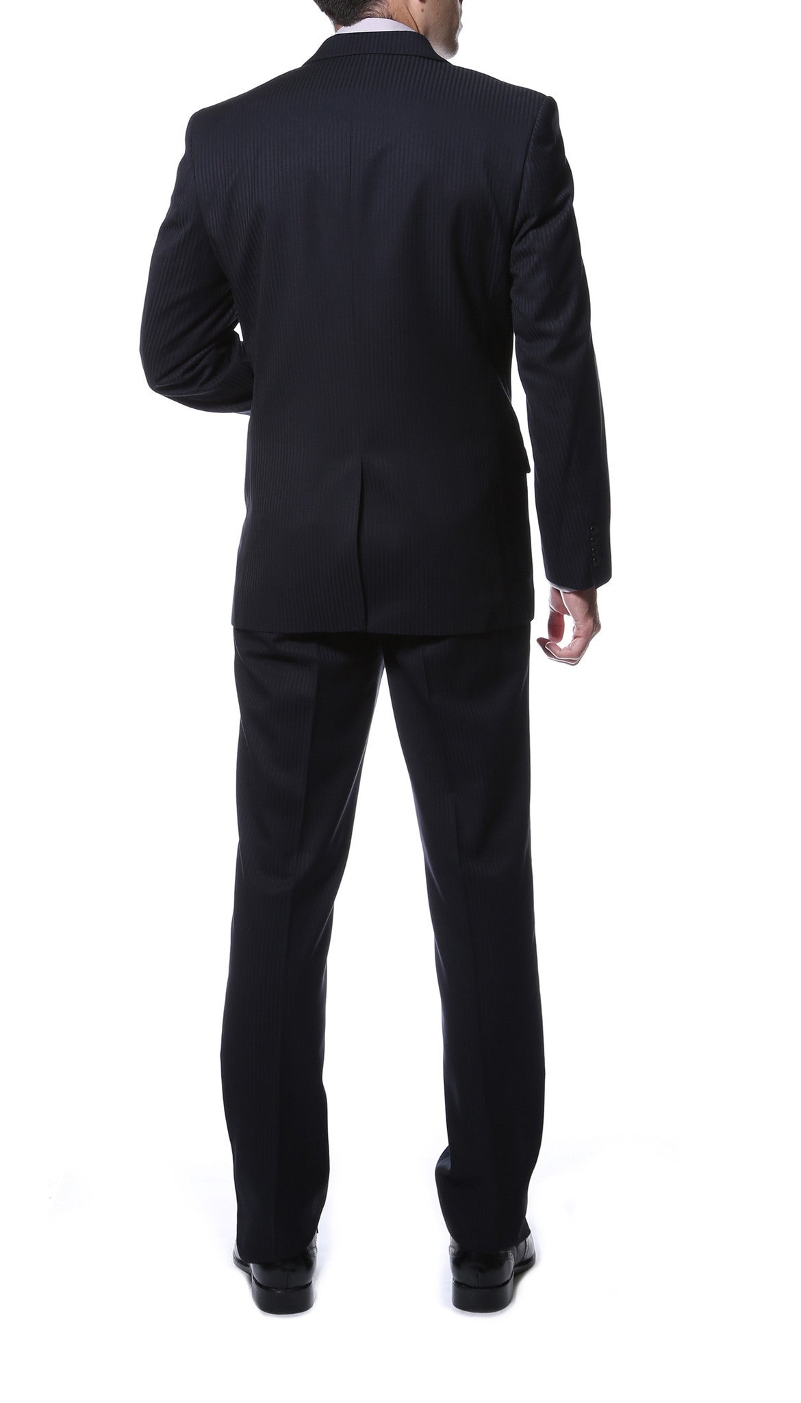 Ernesto Black Pinstripe Slim Fit 2pc Suit - FHYINC best men's suits, tuxedos, formal men's wear wholesale