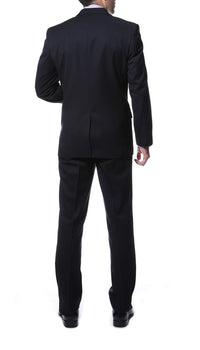 Ernesto Black Pinstripe Slim Fit 2pc Suit - FHYINC best men's suits, tuxedos, formal men's wear wholesale