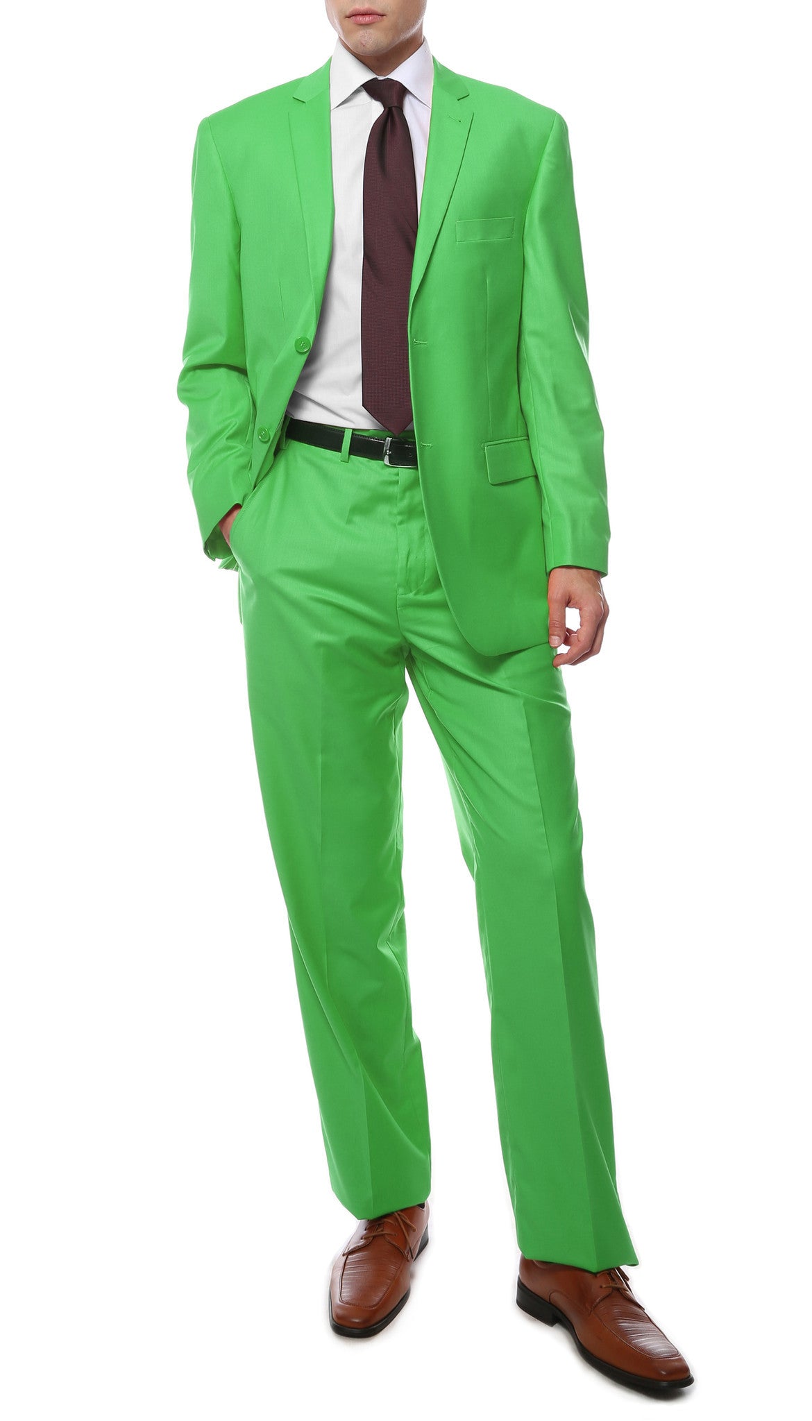 Premium FE28001 Lime Green Regular Fit Suit - FHYINC best men's suits, tuxedos, formal men's wear wholesale