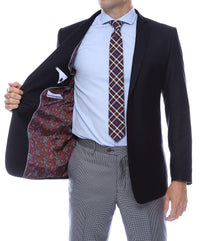 Finn Gold Button Slim Fit Navy Blazer - FHYINC