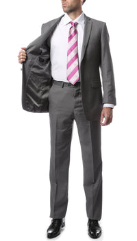 Premium FNL22R Mens 2 Button Regular Fit Grey Suit - FHYINC best men's suits, tuxedos, formal men's wear wholesale