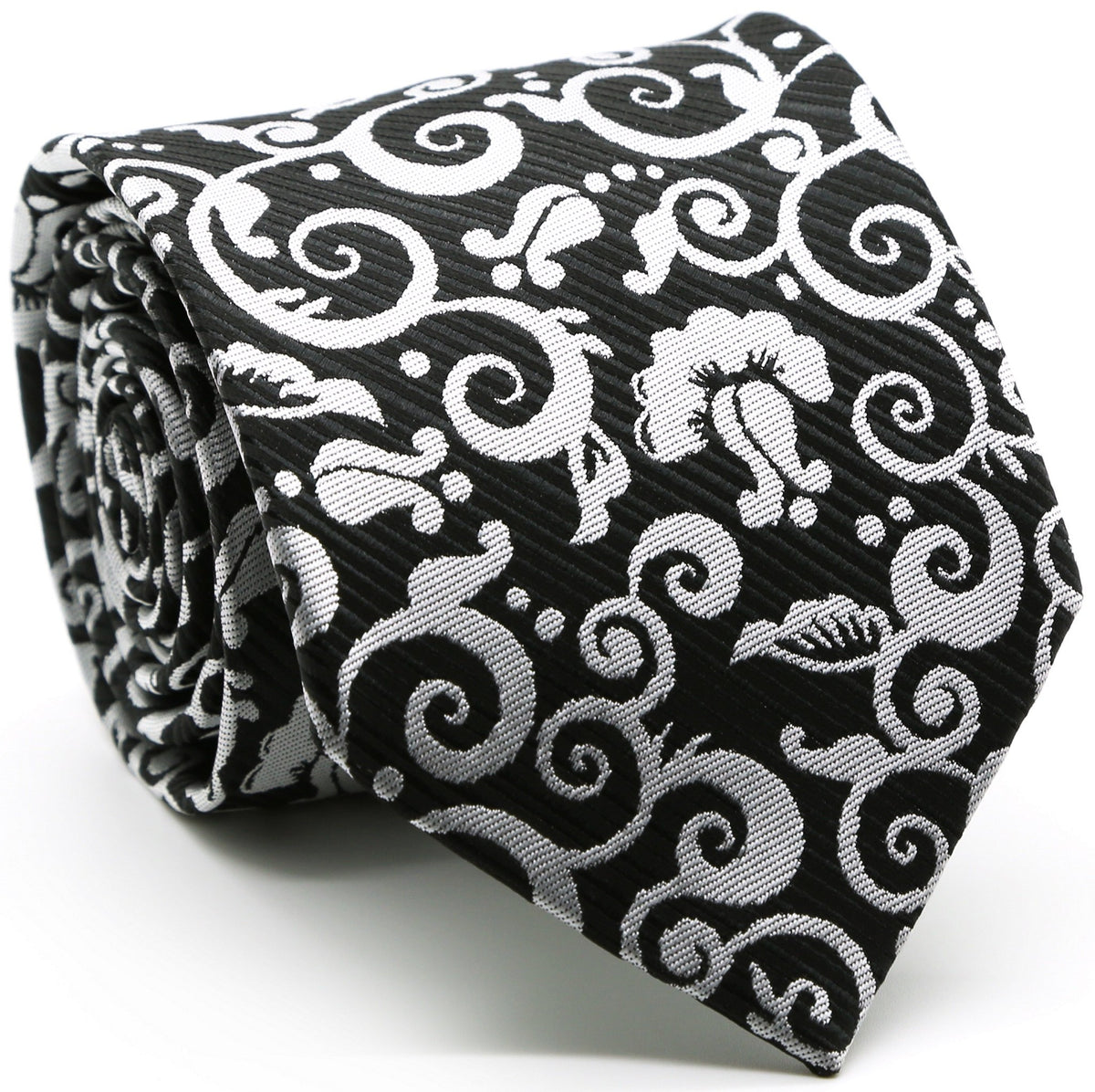 Mens Dads Classic Black Paisley Pattern Business Casual Necktie & Hanky Set FO-1 - FHYINC best men's suits, tuxedos, formal men's wear wholesale