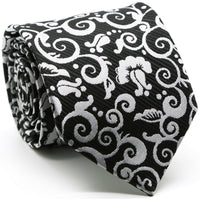 Mens Dads Classic Black Paisley Pattern Business Casual Necktie & Hanky Set FO-1 - FHYINC best men's suits, tuxedos, formal men's wear wholesale