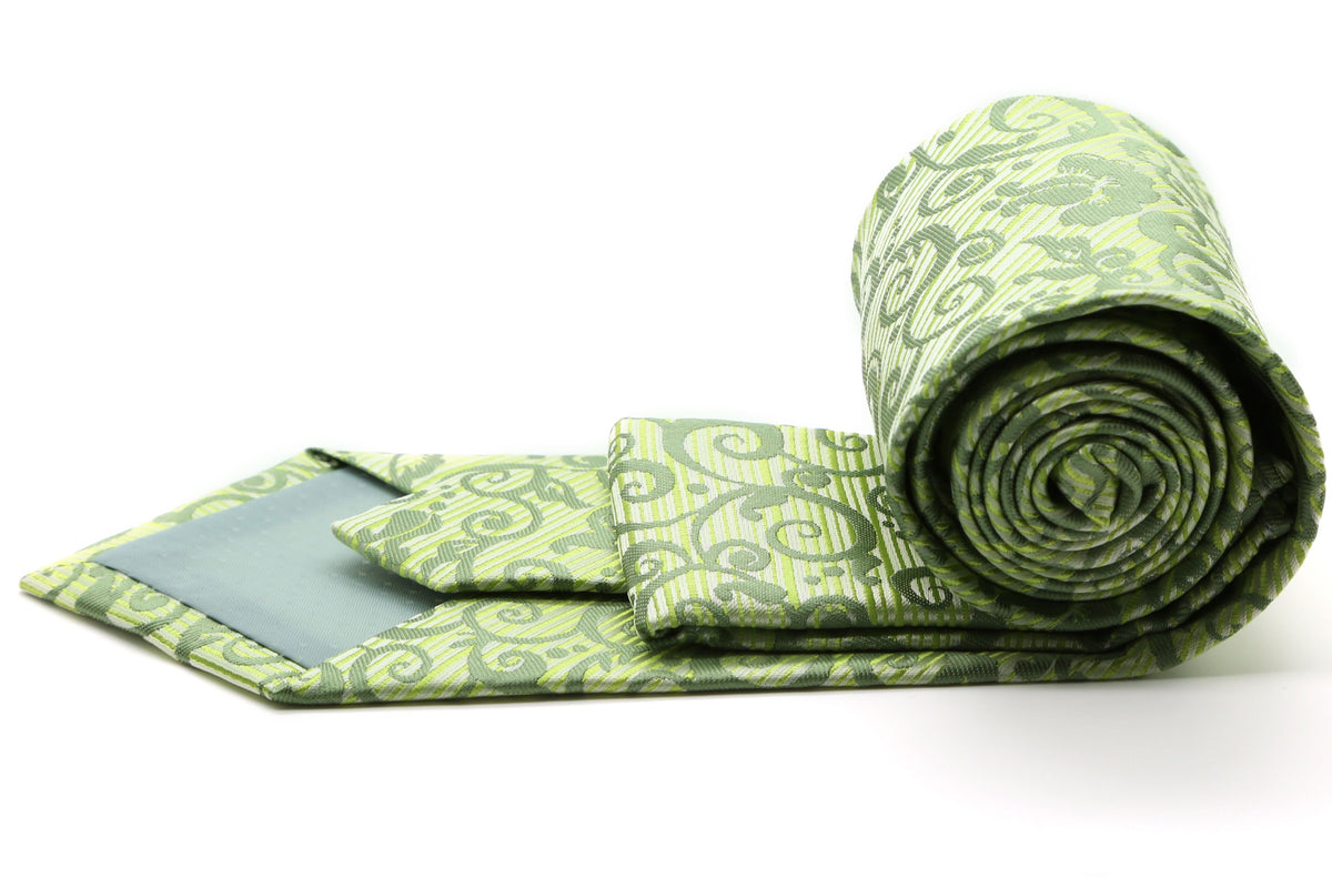 Mens Dads Classic Green Paisley Pattern Business Casual Necktie & Hanky Set FO-9 - FHYINC best men's suits, tuxedos, formal men's wear wholesale