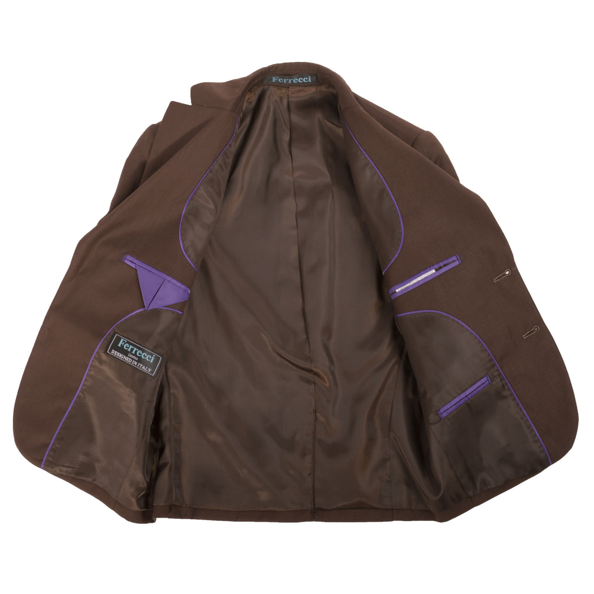 Boys Premium Chocolate Brown 3pc Vested Suit - FHYINC best men's suits, tuxedos, formal men's wear wholesale