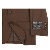 Boys Premium Chocolate Brown 3pc Vested Suit - FHYINC best men's suits, tuxedos, formal men's wear wholesale
