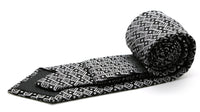 Mens Dads Classic Black Geometric Pattern Business Casual Necktie & Hanky Set G-1 - FHYINC best men's suits, tuxedos, formal men's wear wholesale