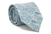 Mens Dads Classic Turquoise Paisley Pattern Business Casual Necktie & Hanky Set GF-5 - FHYINC best men's suits, tuxedos, formal men's wear wholesale