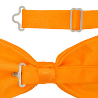 Gia Orange Satine Adjustable Bowtie - FHYINC best men's suits, tuxedos, formal men's wear wholesale