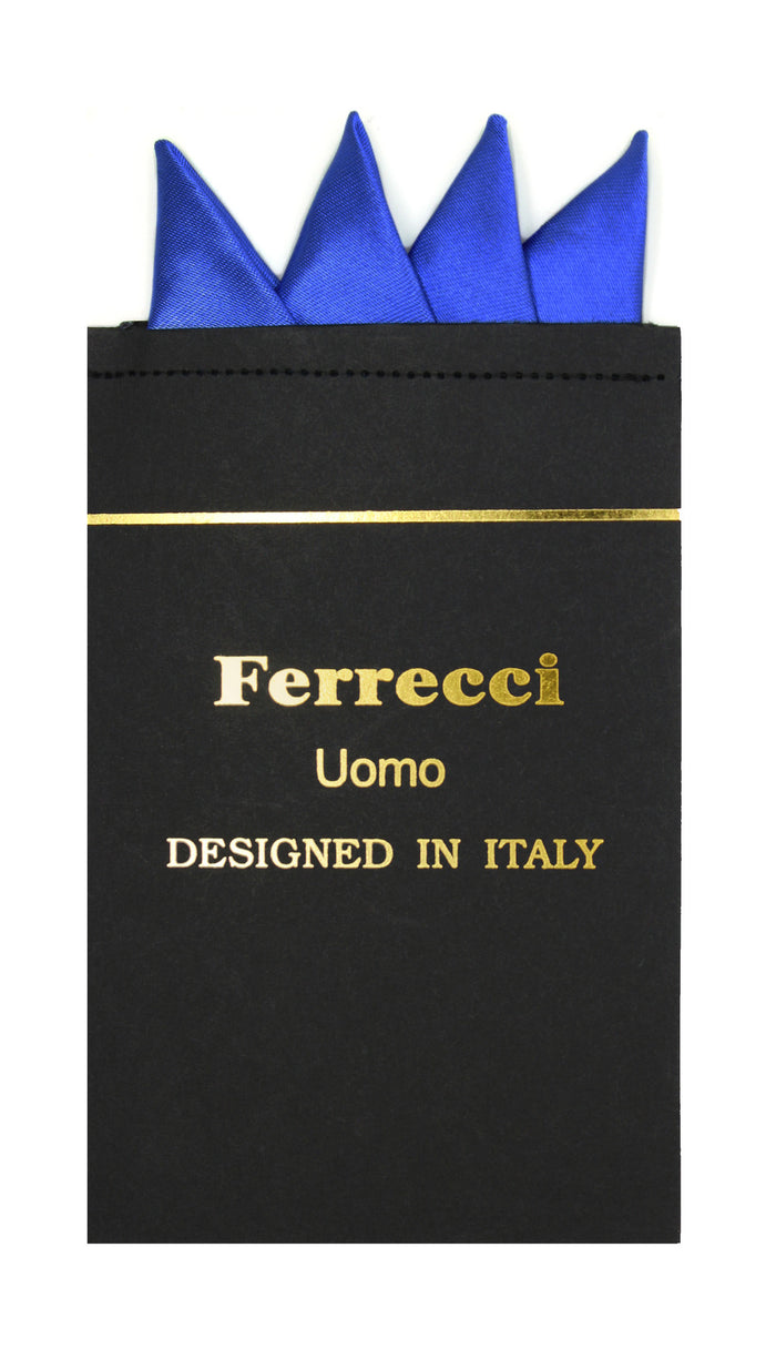 Pre-Folded Microfiber Royal Blue Handkerchief Pocket Square - FHYINC best men's suits, tuxedos, formal men's wear wholesale