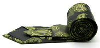Mens Dads Classic Green Paisley Pattern Business Casual Necktie & Hanky Set HO-3 - FHYINC best men's suits, tuxedos, formal men's wear wholesale