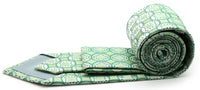 Mens Dads Classic Green Geometric Pattern Business Casual Necktie & Hanky Set I-6 - FHYINC best men's suits, tuxedos, formal men's wear wholesale