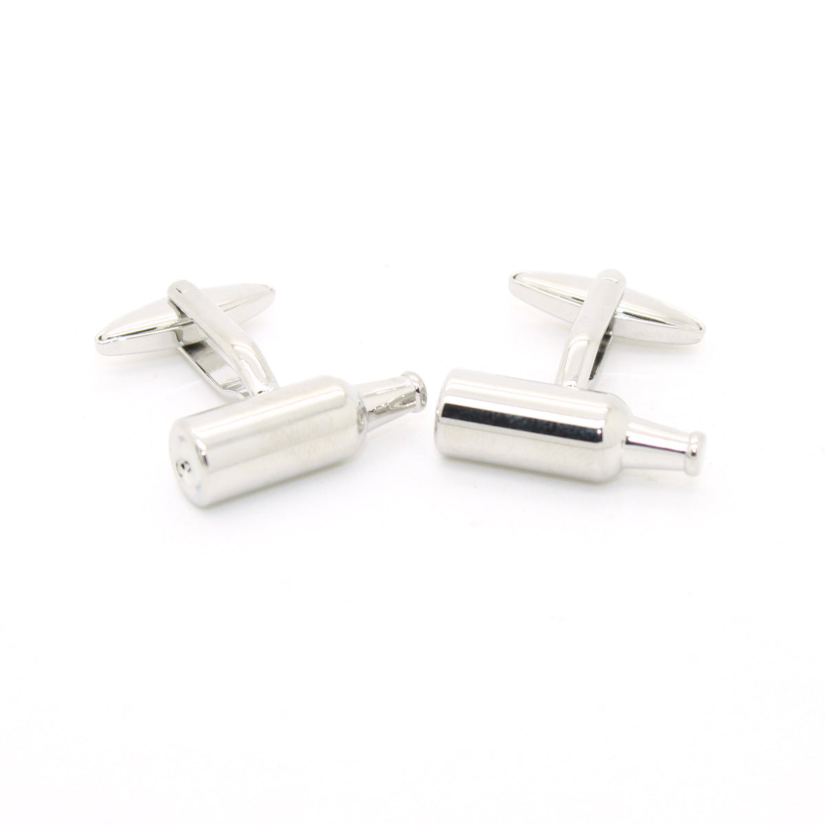 Silvertone Bottle Cuff Links With Jewelry Box - FHYINC