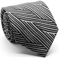 Mens Dads Classic Black Geometric Pattern Business Casual Necktie & Hanky Set IO-4 - FHYINC best men's suits, tuxedos, formal men's wear wholesale