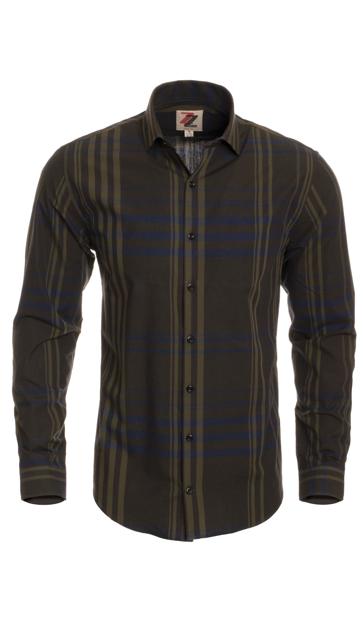 Olive Striped Slim Fit Casual Shirt - Jasper - FHYINC best men's suits, tuxedos, formal men's wear wholesale