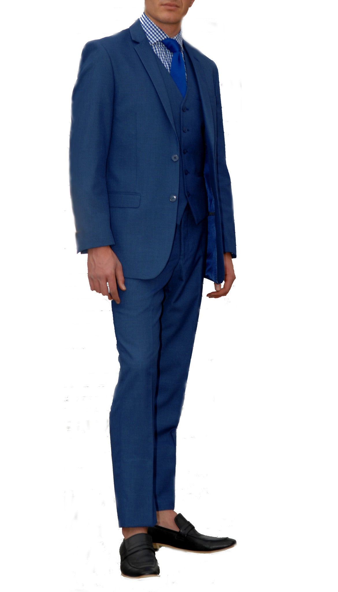 New Blue Slim Fit Suit - 3PC - JAX - FHYINC best men's suits, tuxedos, formal men's wear wholesale