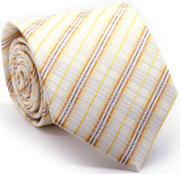 Mens Dads Classic Yellow Striped Pattern Business Casual Necktie & Hanky Set JO-8 - FHYINC best men's suits, tuxedos, formal men's wear wholesale