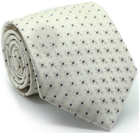 Mens Dads Classic Beige Geometric Pattern Business Casual Necktie & Hanky Set K-3 - FHYINC best men's suits, tuxedos, formal men's wear wholesale
