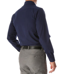 Leo Mens Navy Slim Fit Cotton Dress Shirt - FHYINC best men's suits, tuxedos, formal men's wear wholesale