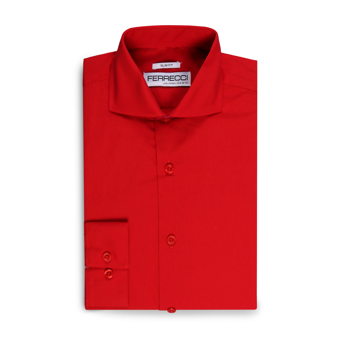 Leo Mens Red Slim Fit Cotton Dress Shirt - FHYINC best men's suits, tuxedos, formal men's wear wholesale