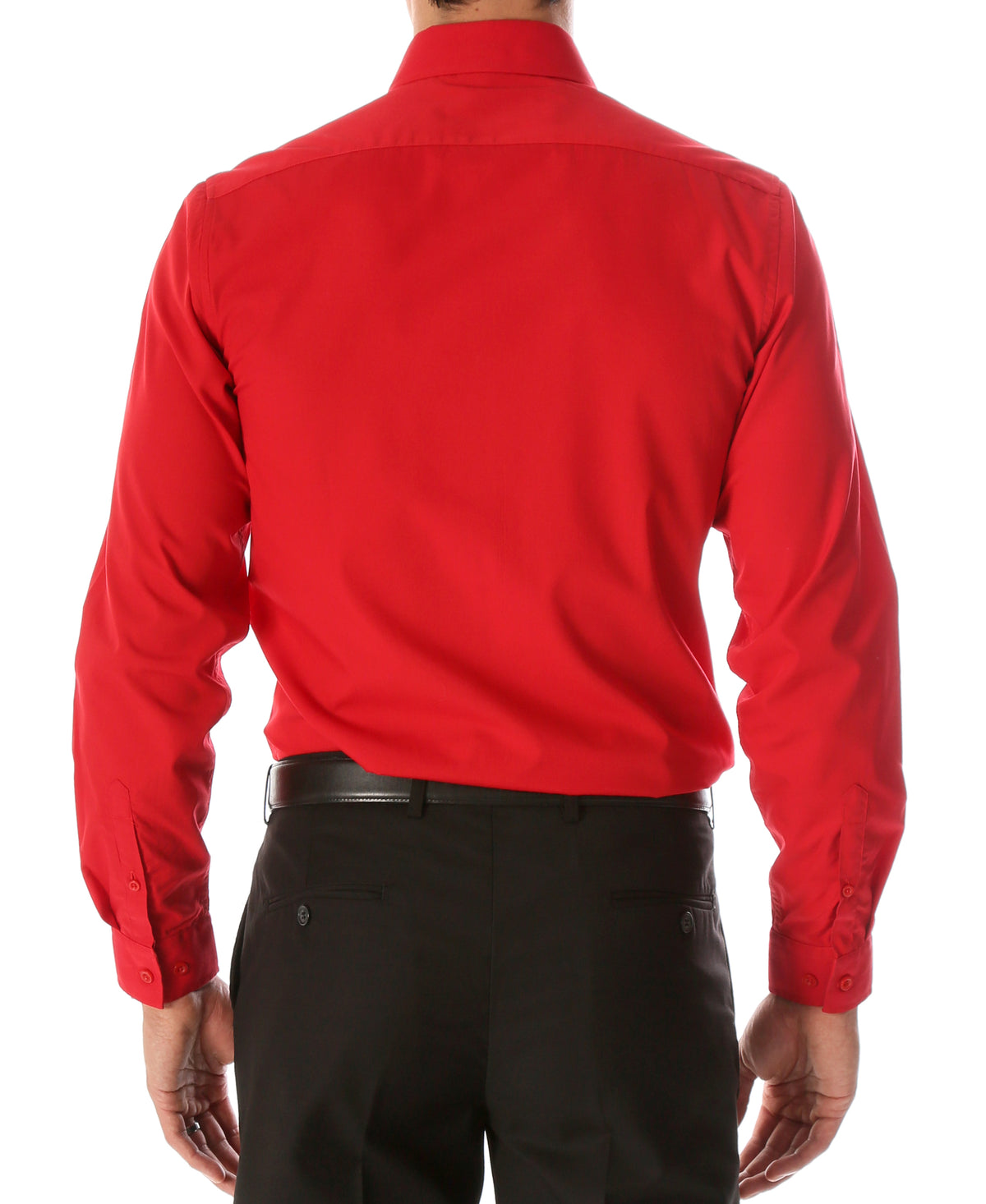 Leo Mens Red Slim Fit Cotton Dress Shirt - FHYINC best men's suits, tuxedos, formal men's wear wholesale