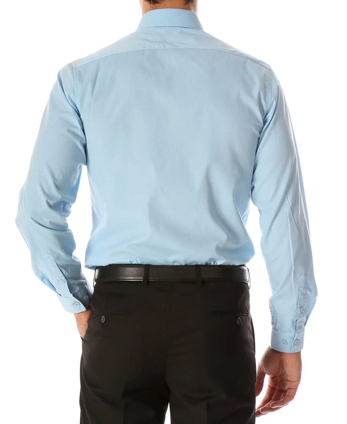 Leo Mens Sky Blue Slim Fit Cotton Dress Shirt - FHYINC best men's suits, tuxedos, formal men's wear wholesale