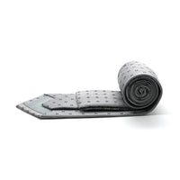 Mens Dads Classic Grey Geometric Pattern Business Casual Necktie & Hanky Set LO-7 - FHYINC best men's suits, tuxedos, formal men's wear wholesale